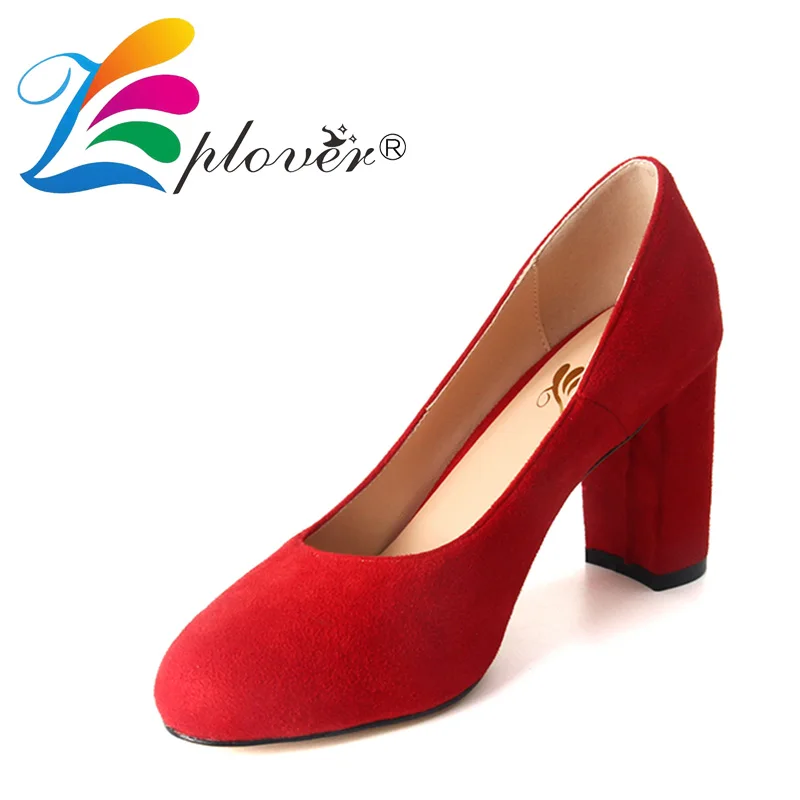 pumps with a thick heel