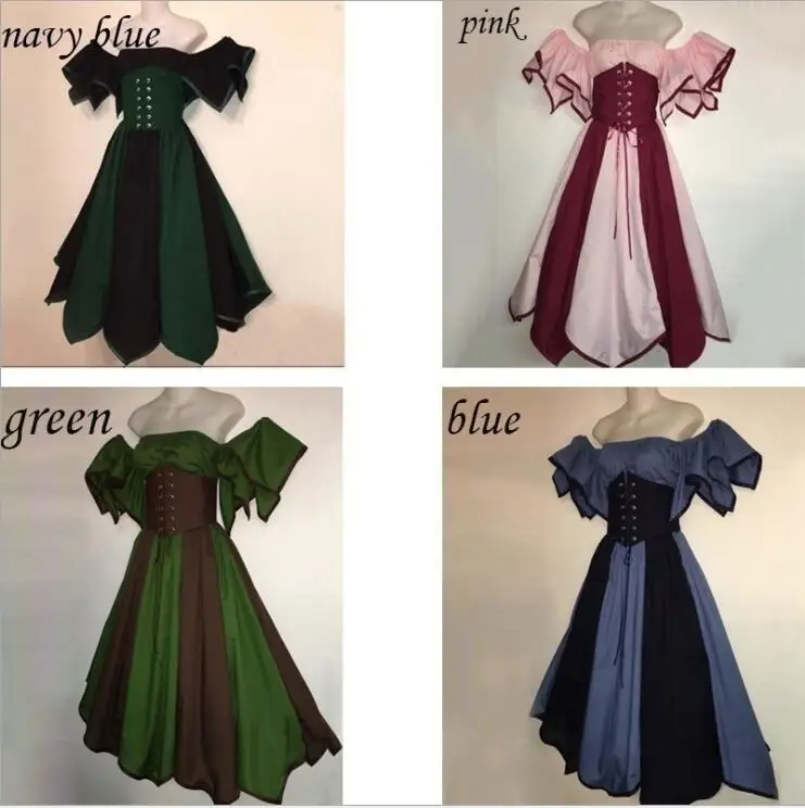 

Medieval Women's Vintage Victorian Gothic Dress Medieval Renaissance Maiden Dress Gown Costume For Halloween Fantasy Party