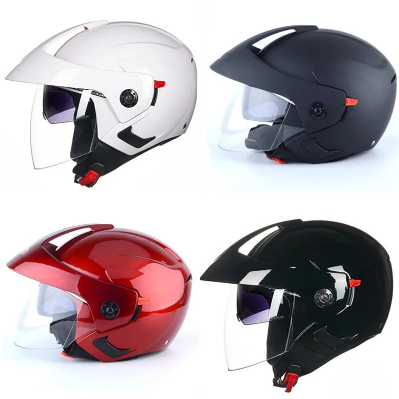 Шлем moto rcycle с открытым лицом capacete moto cicleta cascos para moto racing moto rcycle винтажные шлемы с двумя линзами глянцевый черный