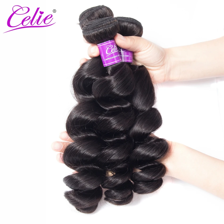 Celie Hair Brazlian Virgin Loose Wave Bundles 1 Pc Only Human Weave Cheveux Humain Weft Free Shipping |