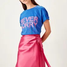 Trendyol юбка фуксия с завязками TWOSS19WX0106