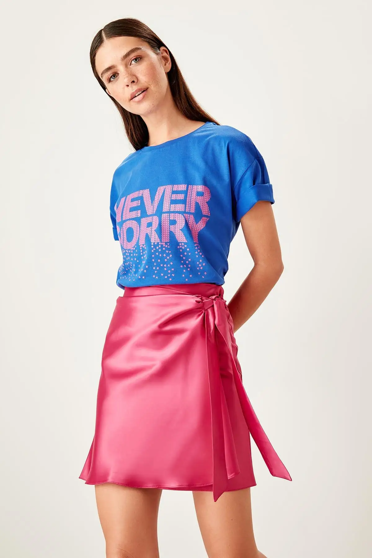 

Trendyol Fuchsia Binding Detaylı Skirt TWOSS19WX0106