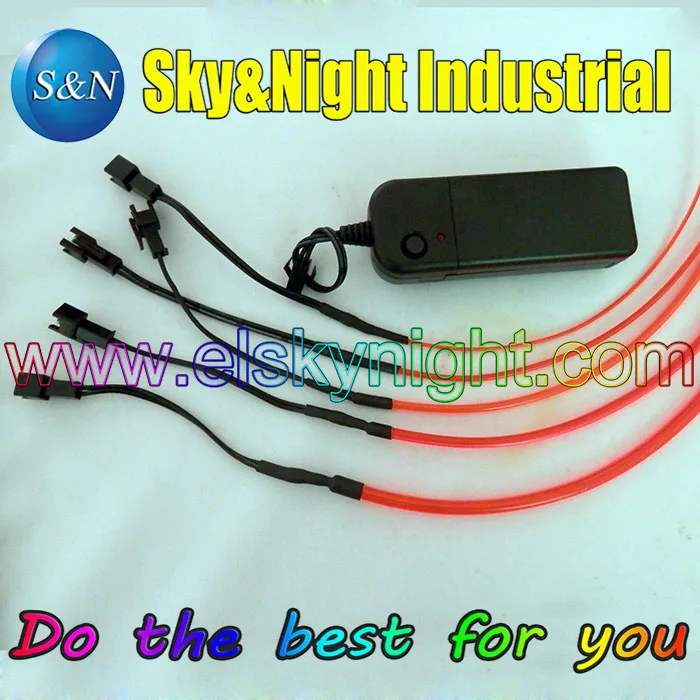 Red-EL Wire Sample (1.4/2.3/3.2/4.0/5.0mm) with One PC 3V Inverter+Free shipping | Дом и сад