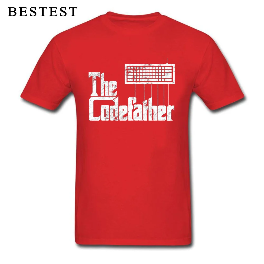 Casual Crewneck T Shirt Summer Fall Tops Shirt Short Sleeve 2018 Discount 100% Cotton Casual Tees Print Men Top Quality Funny programmer t shirt The Codefather t shir red