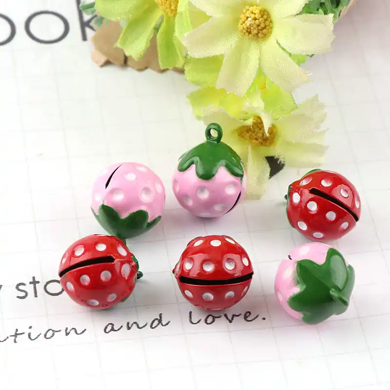Cute Mini Pink Bell Strawberry Shape 21mm 2pc Copper Jingle Bells For Charm Bells Necklace Fit Festival Party Pet S Necklace Shape Shape Necklace Aliexpress