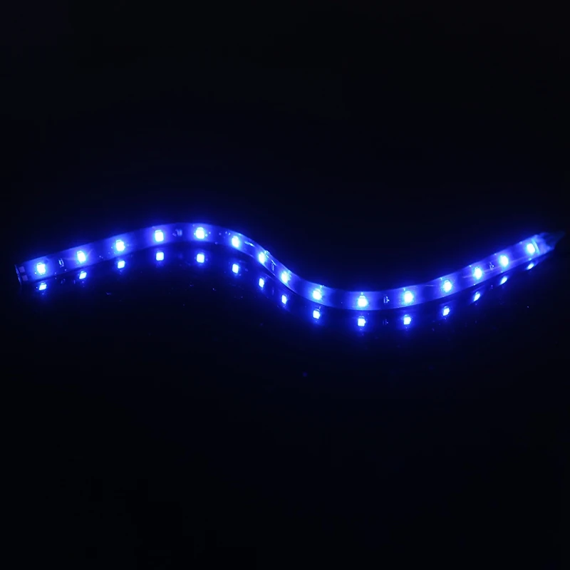 4Pcs/Set 12V 30cm USB Cable Power LED Strip Light Lamp SMD 3528 Blue Waterproof Car Truck Flexible Strip Tube Light
