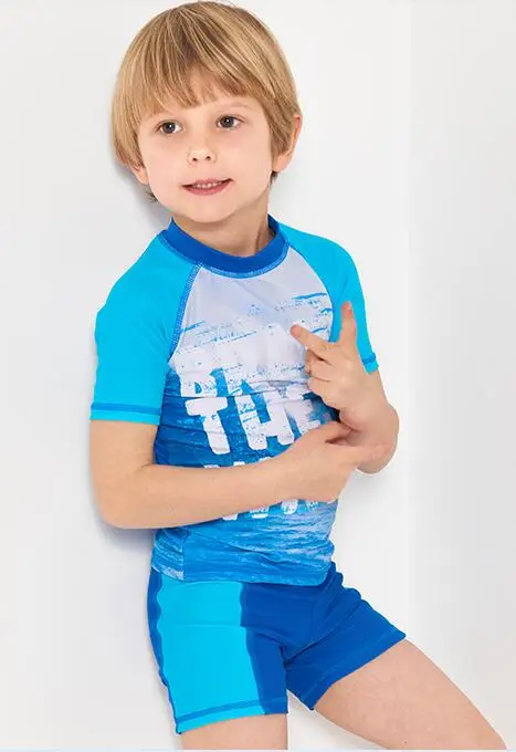 يوليو الرمال فتى تصفح القماش مع جولة الرقبة اللون كتلة اثنين قطعة دعوى ملابس السباحة 16061