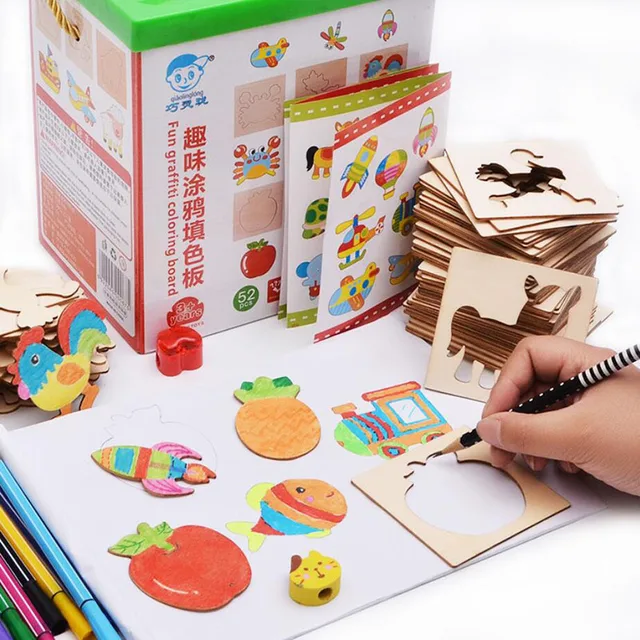 US $12.20 Baby Toys Painting Stencil Templates Coloring Board Children Creative Doodles Early Learning Educat