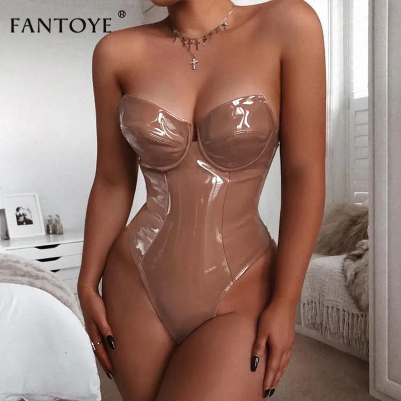 PU Leather Sexy Backless Playsuit 1 PU Leather Sexy Backless Playsuit 1