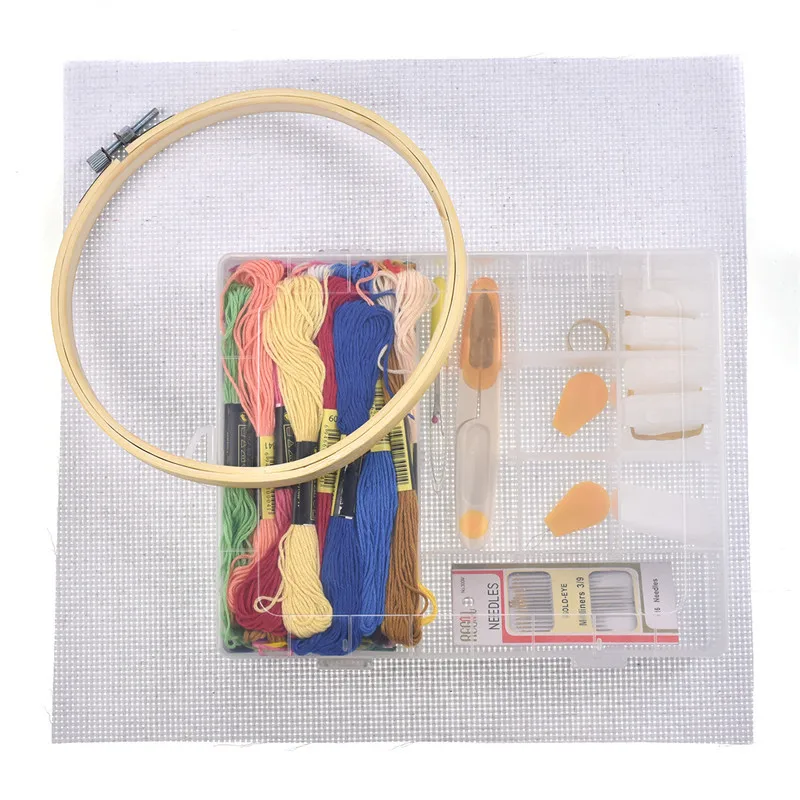 

New Embroidery Floss Kit 50 Colors Friendship Bracelets Threads DIY Craft with Box Sewing Needles Bobbins Cross Stitch Kits