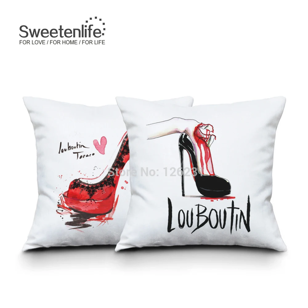 

Beautiful High Heels Printed Cushion Pillow Cover 45cm*45cm Fashion Home Decorative Sofa Cover Pillowcase Free Shipping