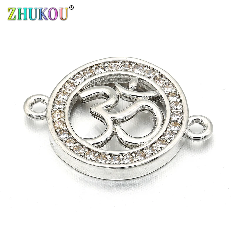 マイクロ舗装キュービックジルコニア,14x19mm,文字,混合色,穴: 1mm