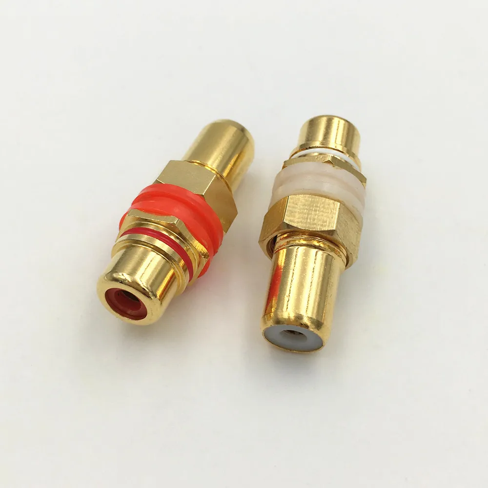 20 шт. Позолоченный разъем RCA Мама мама Соединительный прямой F / с винтовой шайбой
