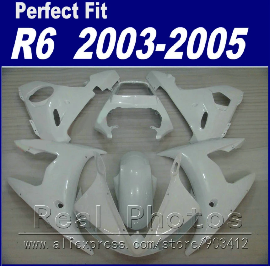 High quality bodywork for YAMAHA R6 fairing kit 2003 2004 2005 all white Fit YZF fairings 03 04 05 | Автомобили и мотоциклы