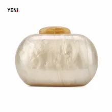 Модный брендовый женский акриловый кошелек, милая круглая вечерняя сумочка, женская бежевая однотонная мраморная Роскошная сумочка для вечеринки, выпускного вечера, повседневный клатч