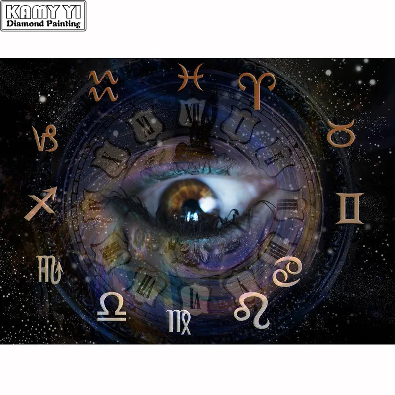Diamond Embroidery 5D DIY Painting Starry Sky Clock Cross Stitch Eye Pattern 100% Full Rhinestone Mosaic New Year Gifts | Дом и сад