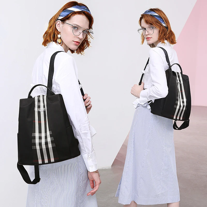 

Zoger new female backpack tide Oxford cloth canvas women's backpack wild large capacity anti-theft lady travel bag