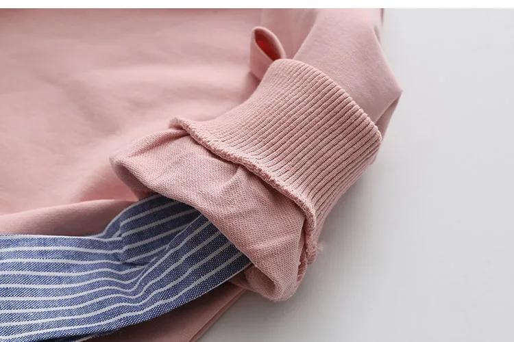 2018 Spring Autumn 2-10 11 12 Years Old Teenager Children Patchwork Fake 2 Pcs Baby Kids Basic Sweatshirt For Girls 11 12 Years (16)