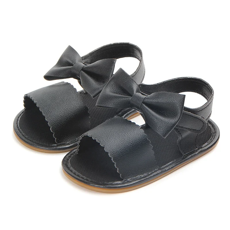 Cute Baby Girls Sandals Newborn Toddler Girl Bow Tie Sandals Summer Baby Shoes Casual Fashion Girls PU