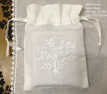 

Set of 48 Fashion Gifts Bags 5x7"White linen Favor Bags Collection Beautiful Wedding Handkerchiefs for Handkerchief gifts