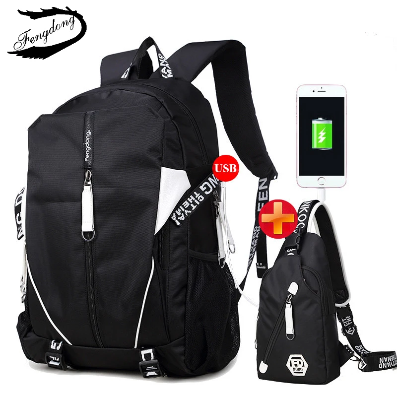 

Fengdong 2018 Men Backpack School Students Travel Bags Fashion Leisure Business Backpack Male Mochila Bagpack Pack Design