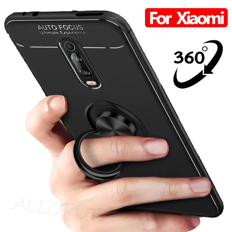 ALLOPUT Magnetic 360° Ring Case For Redmi Note 7 5 Pro Soft TPU Cover Silicone Shockproof Shell Xiaomi Cases |