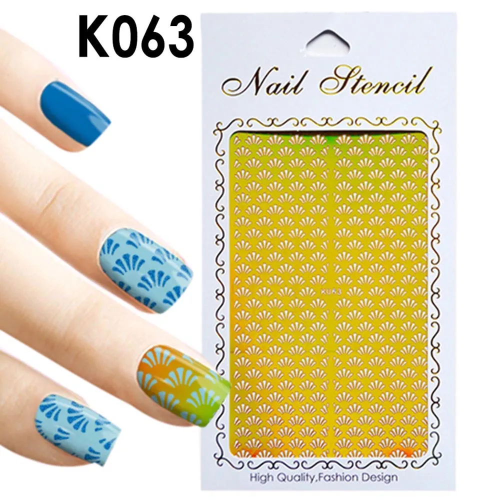 1pc irregular hollow print mold nail sticker hollow nail