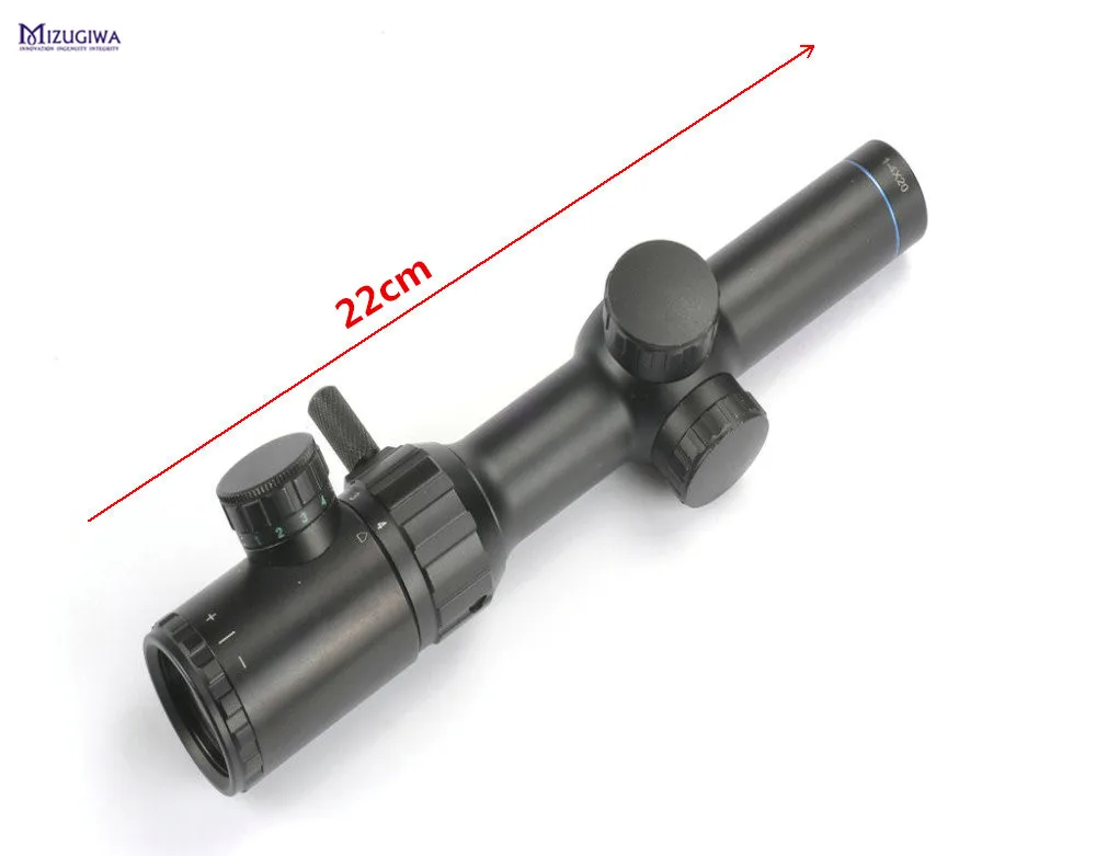 New 1-4x20 Red Green Dual illuminated Optical Riflescope For Airgun w/Free Mount 