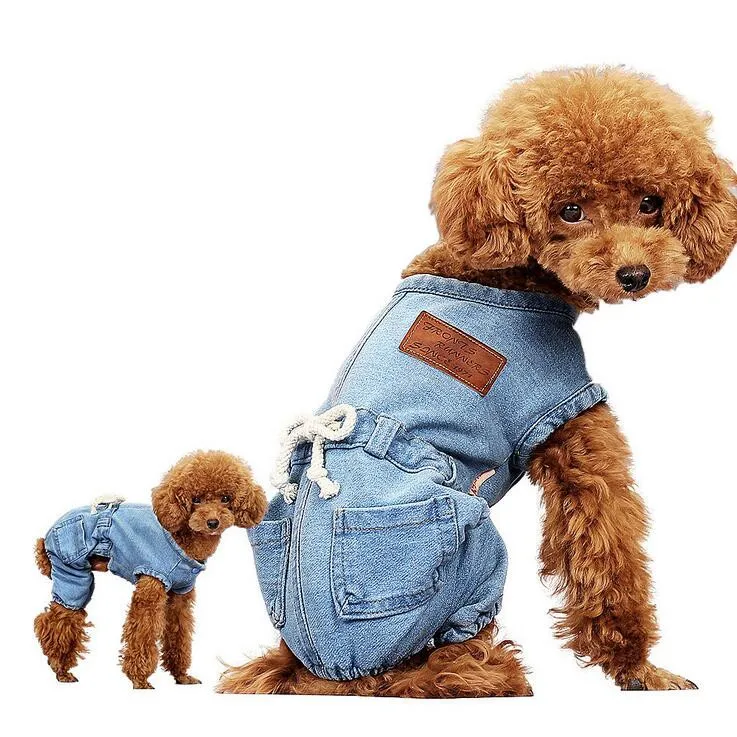 

Denim Dog Coat Jacket Jeans Dog Clothes For Small Medium Dogs Costume Spring Autumn Pet Jumpsuit Puppy Outfit Pet Dogs Clothing