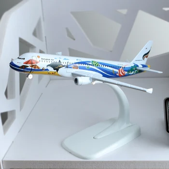 

16cm 1:400 Bangkok Airline A320 Airbus Plane Model Alloy Model Thailand Aviation Model Aircraft Scale Model Airplane Collectible