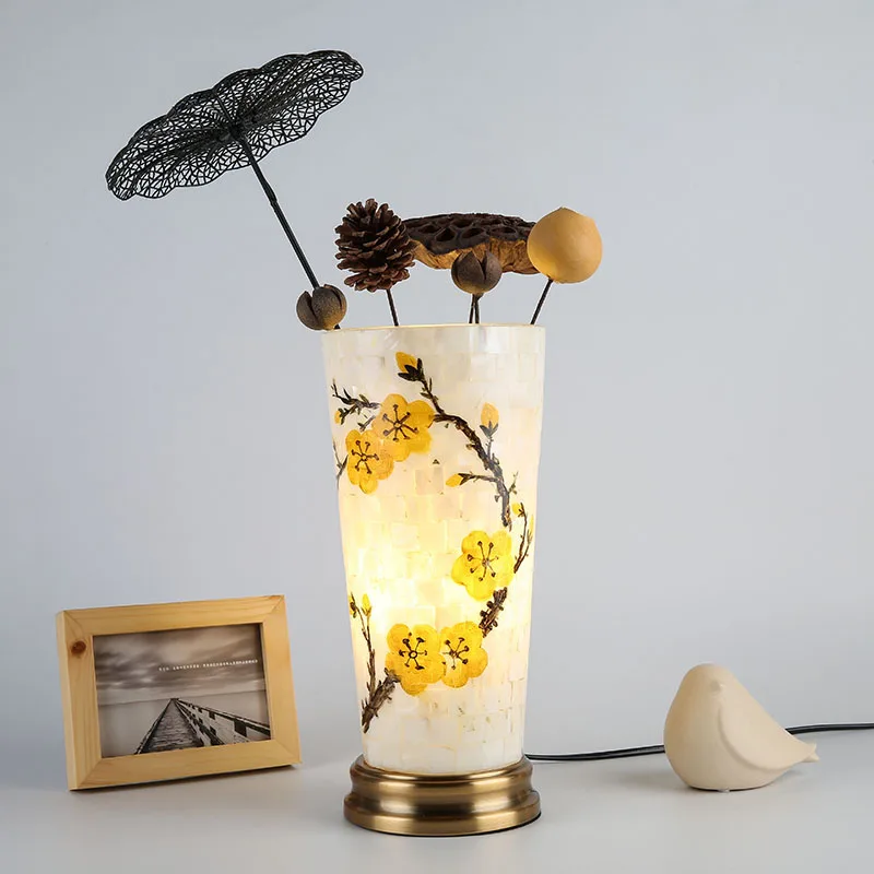 Modern Brief Glass Flower Table Lamps Designs Bedside Lamp Art