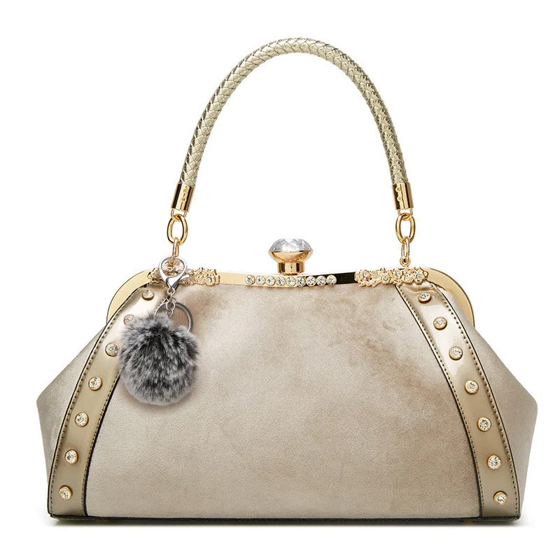 السيدات الكتف Crossbody حقائب النساء حقائب المخملية جلد اليد للنساء رسول الأعلى مقبض حقيبة دلو مع الكرة