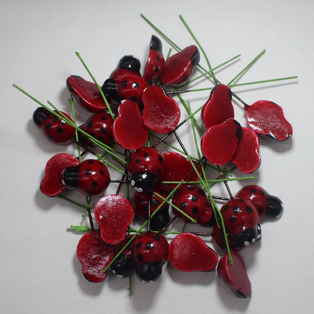

10PCS Colorful Foam Ladybug Ladybird DIY Craft Scrapbooking Home Party Decoration Christmas Pendant Drop Ornaments 15X20MM