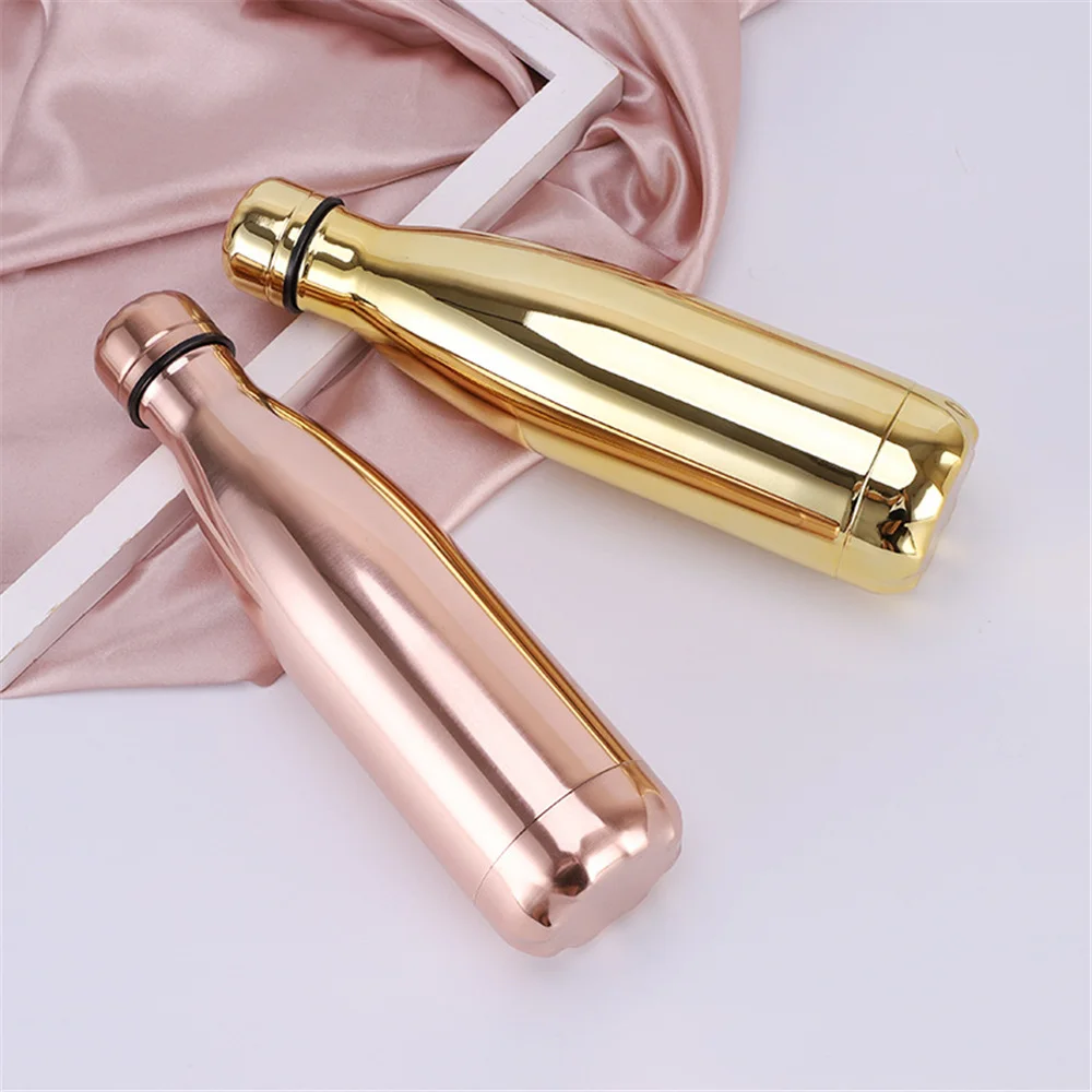 

500ml Water Bottle Rose Gold Stainless Steel Thermos Leak-proof Vacuum Flask High Quality Insulated Cup