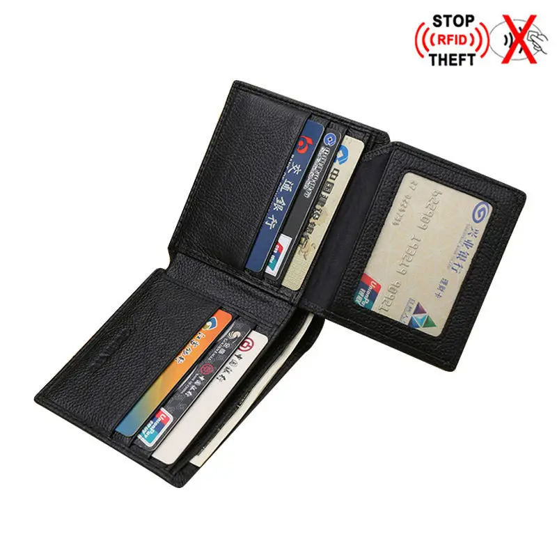 Мужской кошелек из натуральной кожи Rfid кредитница мужской Monnaie Homme безопасный