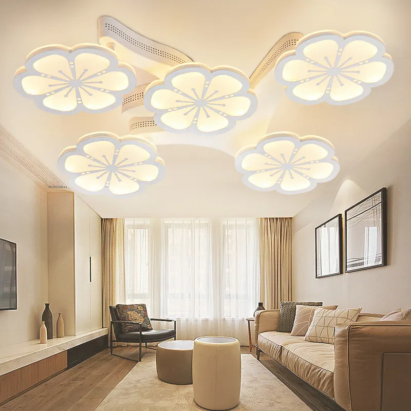

New LED Plum Blossom Petals Round LED Ceiling Lamp Flower petals Ceiling Light for Parlor Bedroom Home Ceiling Lighting G876