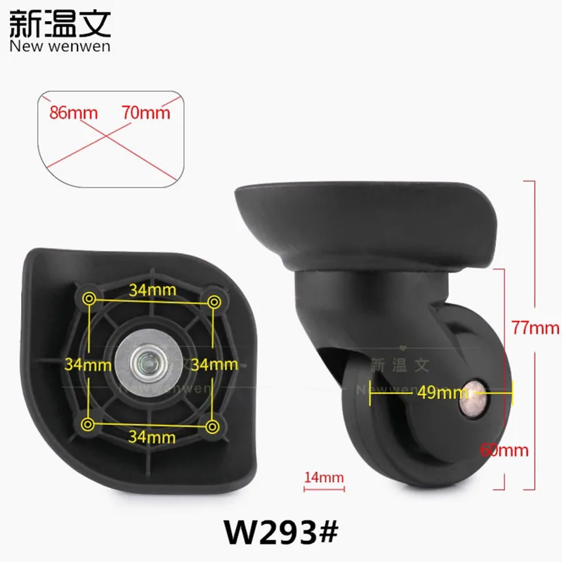 Сменные багажные колеса для чемодана, запчасти, Универсальные ролики на колесиках, аксессуары для чемодана, сумки на колесиках, шкив - Цвет: 1 Pair W293