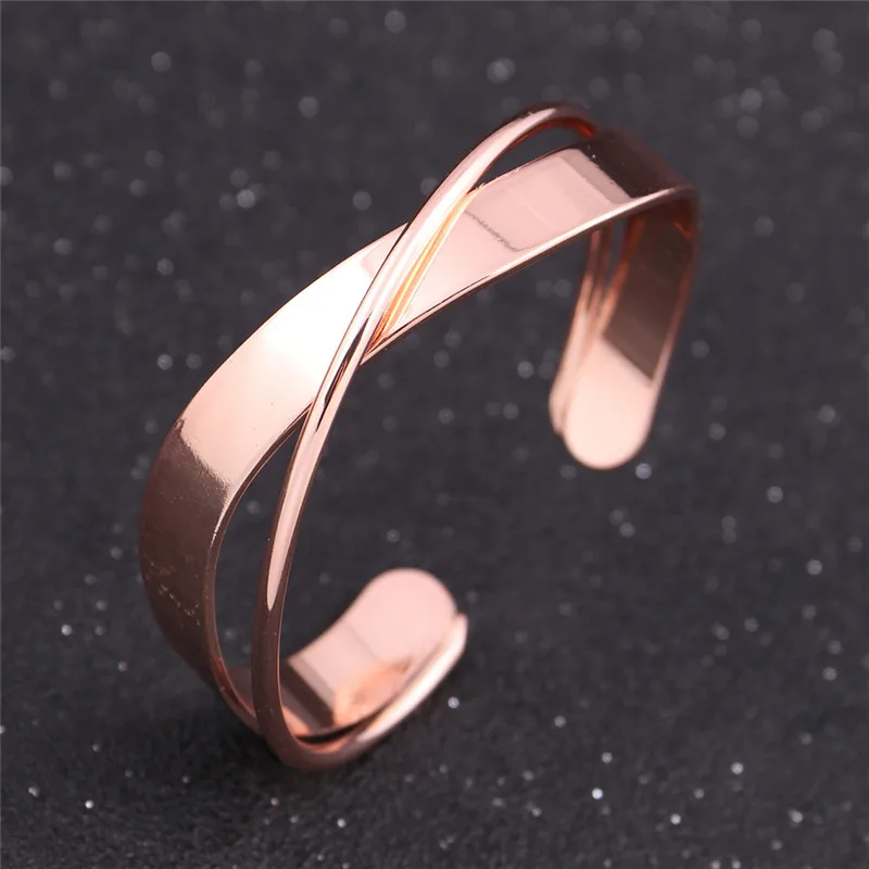 Fashion Rose font b Gold b font Silver Color Cuff Bangle font b Bracelet b font