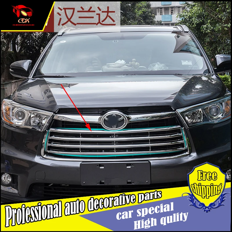 Car styling For Toyota Highlander 2015 2016 ABS Chrome Car Front Gille