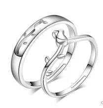 Ajustable Anéis Casal Definidos para As Mulheres Amantes de Casamento de Flores frescas 2 Pcs Acessórios do Presente Do Dia Dos Namorados
