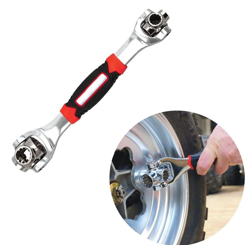 Tiger Wrench 48 in 1 Tools Socket Works with Spline Bolts Torx 360 Degree 6-Point Universial Furniture Car Repair 25cm