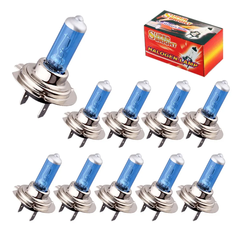 10pcs H7 55W 12V Halogen Bulb Super White Fog Lights High Power Car Headlight Lamp Light Source parking auto 030 | Автомобили и