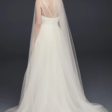 1 Слои свадебная фата из легкого фатина закруглённый край 2 метры свадебная вуаль