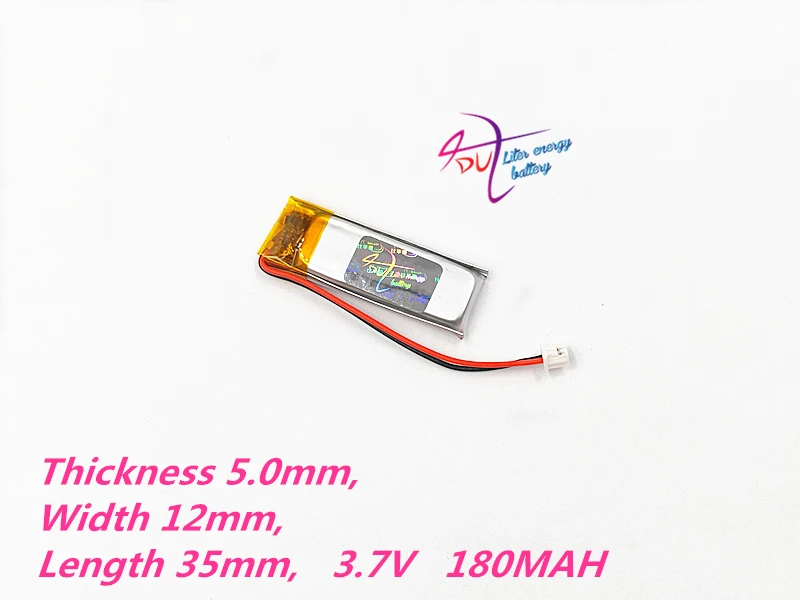 JST ZH 1 5 мм 2 pin 501235 3 7 В 180 мАч разъем литий полимерного аккумулятора для Mp3 bluetooth GPS PSP