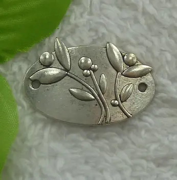 

80 pieces antique silver water lily connectors 39x26mm #2251