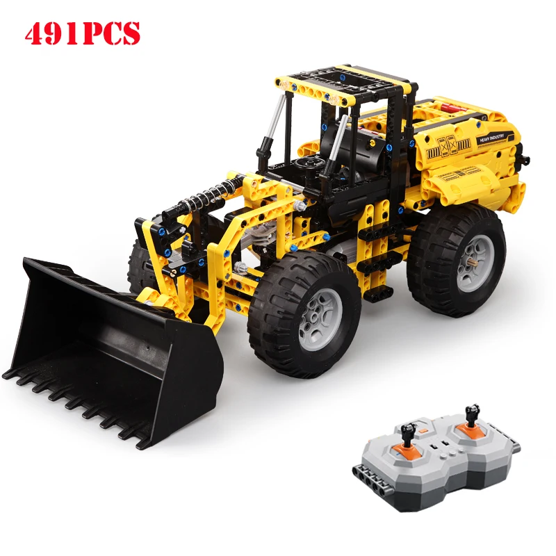 

City Engineering RC Machine Wheel Remote Control Loader Bulldozer Truck Building Blocks Compatible Legoings Technic Bricks Child