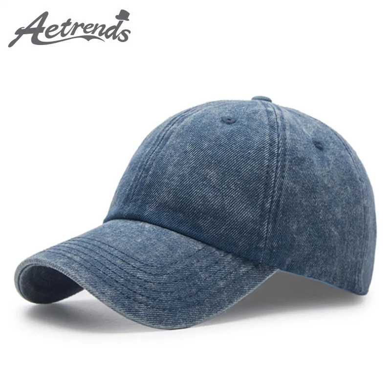 [AETRENDS] хлопковая синяя черная джинсовая бейсболка для мужчин и женщин, Спортивная Кепка, бейсболки для улицы, кепка, Z-6685