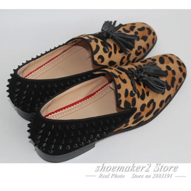 Pé Rebite Do Borla Mens Dedo Masculinos Luxo Estampa Sapatos Redondo Cabelo De 2018 Casuais Leopardo Franja Cavalo wzOxWS5XRq