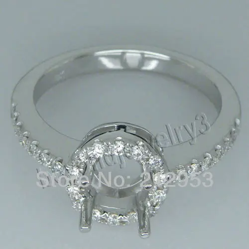 

Vintage Round 5.5mm Solid 18kt White Gold Engagement Setting Ring SR00267