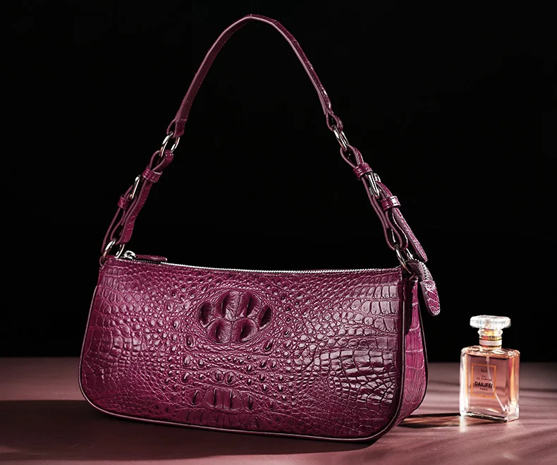 Couro de Crocodilo Bolsa de Couro Bolsa de Ombro Bolsa de Couro de Crocodilo do Bolsa para Mulheres Gete Novo Crossbody Bolsa Moda Lady Satchel de do para Mulheres 6 High Quality Bolsas e Malas